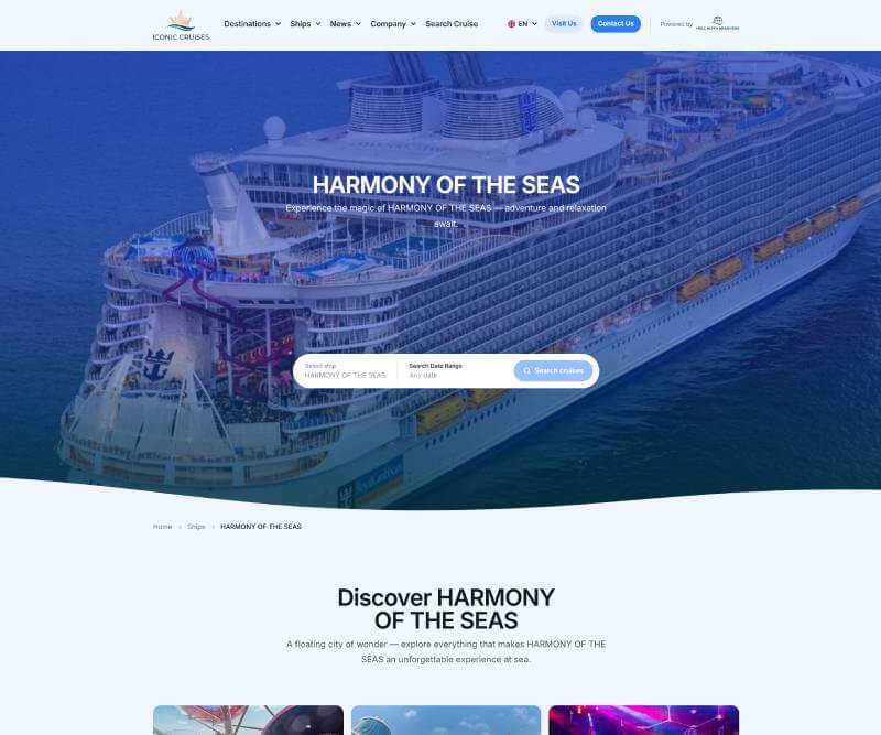 Iconic Cruises Booking Portal screenshot