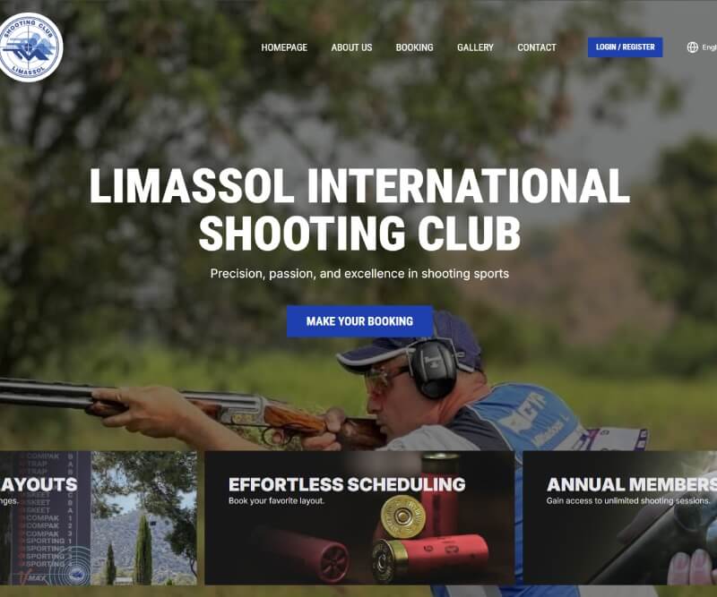 Limassol International Shooting Club Booking & Membership Platform screenshot